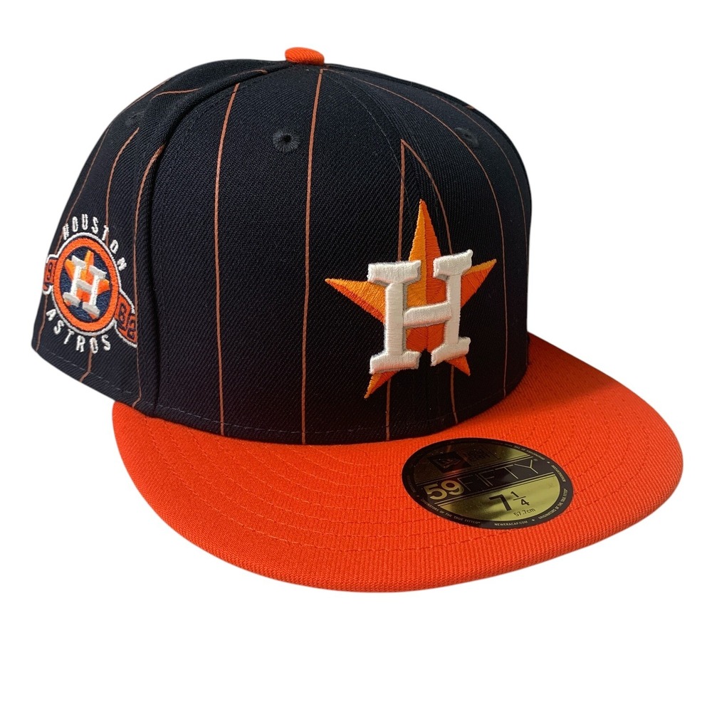Houston Astros New Era Throwback Pinstriped 59FIFTY Fitted Cap Hat Size 7 1/4